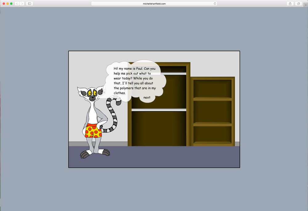 screenshot of Dress Paul Lemur flash game
