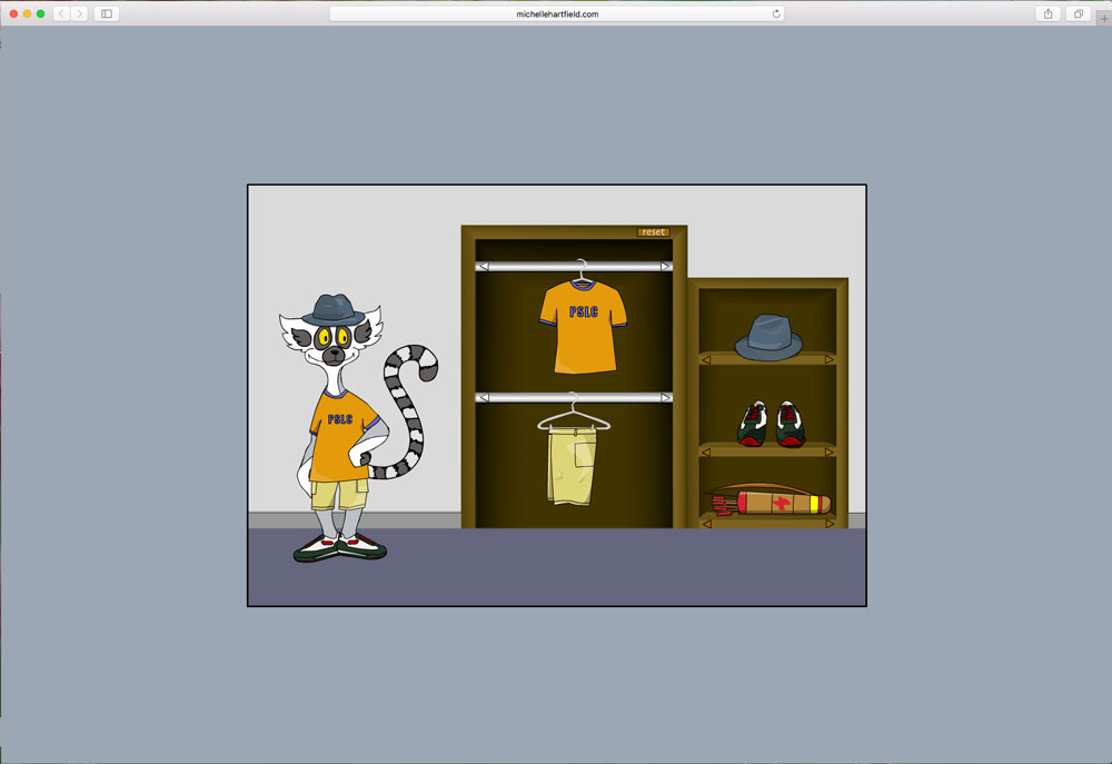 screenshot of Dress Paul Lemur flash game